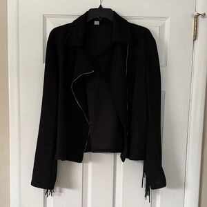 SHEIN Black Women's Fringe Jacket